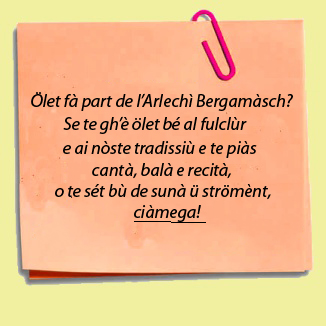 Vuoi far parte del gruppo Arlecchino Bergamasco? Contattaci!